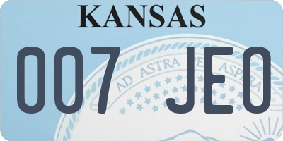 KS license plate 007JEO