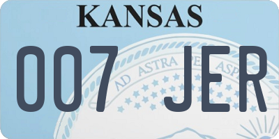 KS license plate 007JER