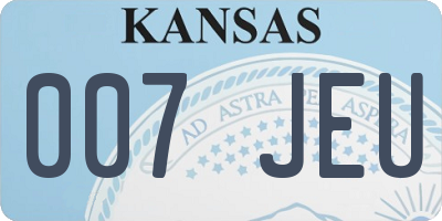 KS license plate 007JEU