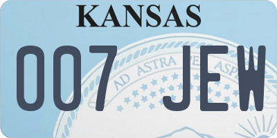 KS license plate 007JEW