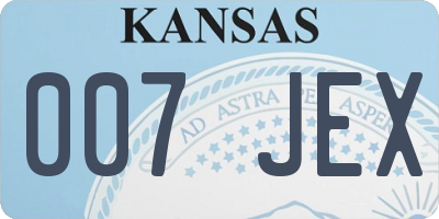 KS license plate 007JEX