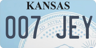 KS license plate 007JEY