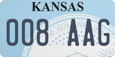 KS license plate 008AAG