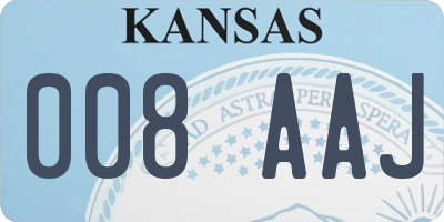 KS license plate 008AAJ