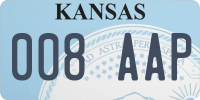 KS license plate 008AAP