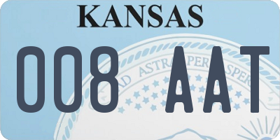 KS license plate 008AAT