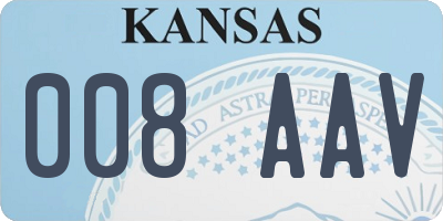 KS license plate 008AAV