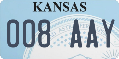 KS license plate 008AAY