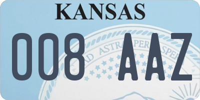 KS license plate 008AAZ