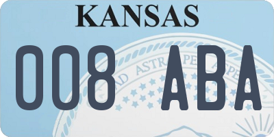 KS license plate 008ABA