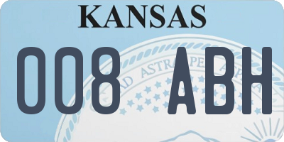 KS license plate 008ABH