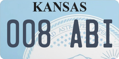 KS license plate 008ABI