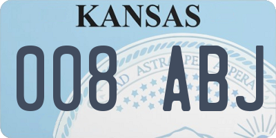 KS license plate 008ABJ