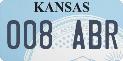 KS license plate 008ABR