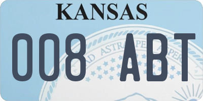 KS license plate 008ABT