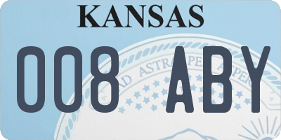 KS license plate 008ABY