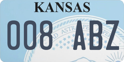 KS license plate 008ABZ