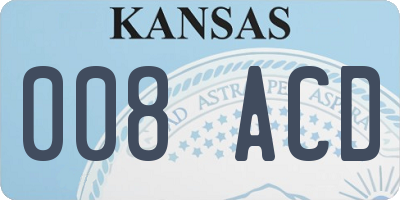 KS license plate 008ACD