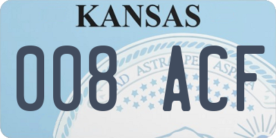 KS license plate 008ACF
