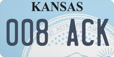 KS license plate 008ACK