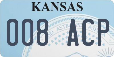 KS license plate 008ACP