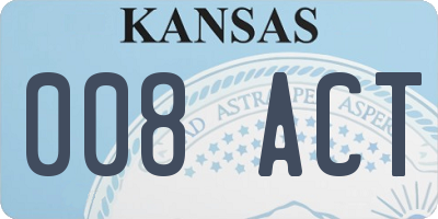 KS license plate 008ACT