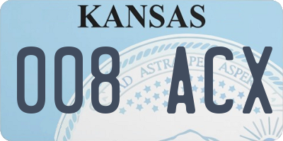KS license plate 008ACX