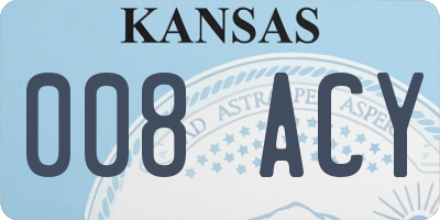 KS license plate 008ACY