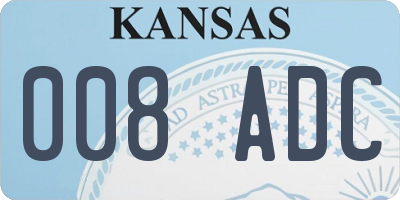 KS license plate 008ADC