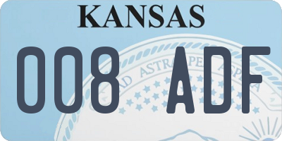 KS license plate 008ADF