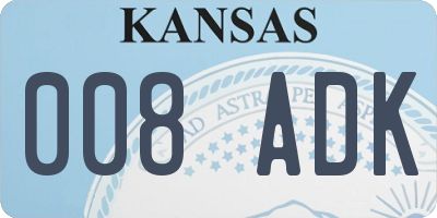 KS license plate 008ADK