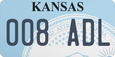 KS license plate 008ADL