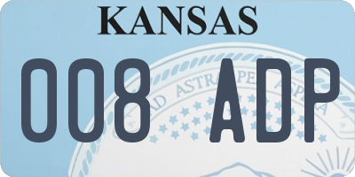 KS license plate 008ADP