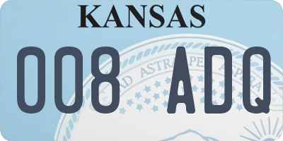 KS license plate 008ADQ