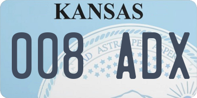 KS license plate 008ADX