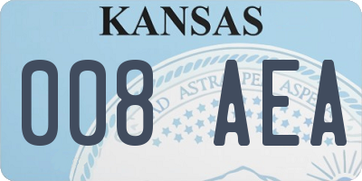 KS license plate 008AEA