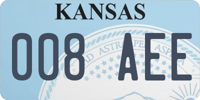 KS license plate 008AEE