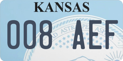 KS license plate 008AEF