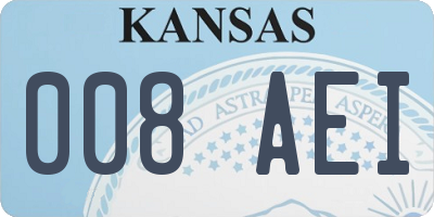 KS license plate 008AEI