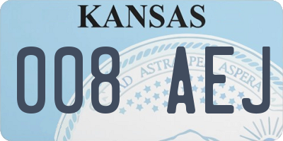 KS license plate 008AEJ