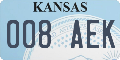 KS license plate 008AEK