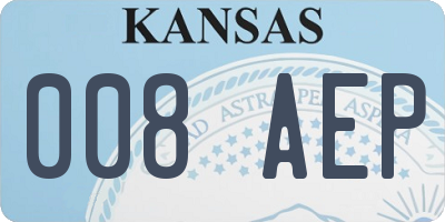 KS license plate 008AEP