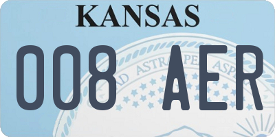 KS license plate 008AER