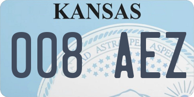 KS license plate 008AEZ