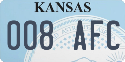 KS license plate 008AFC