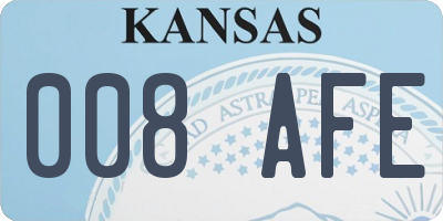 KS license plate 008AFE