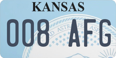 KS license plate 008AFG
