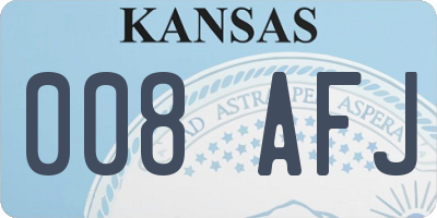 KS license plate 008AFJ