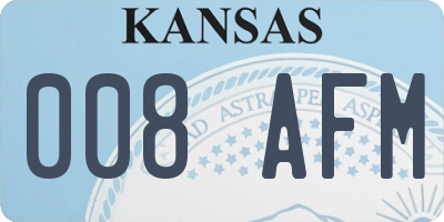 KS license plate 008AFM
