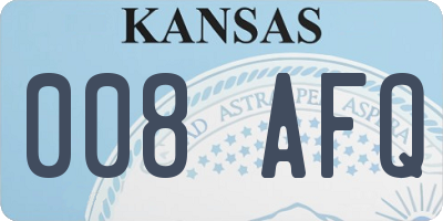 KS license plate 008AFQ